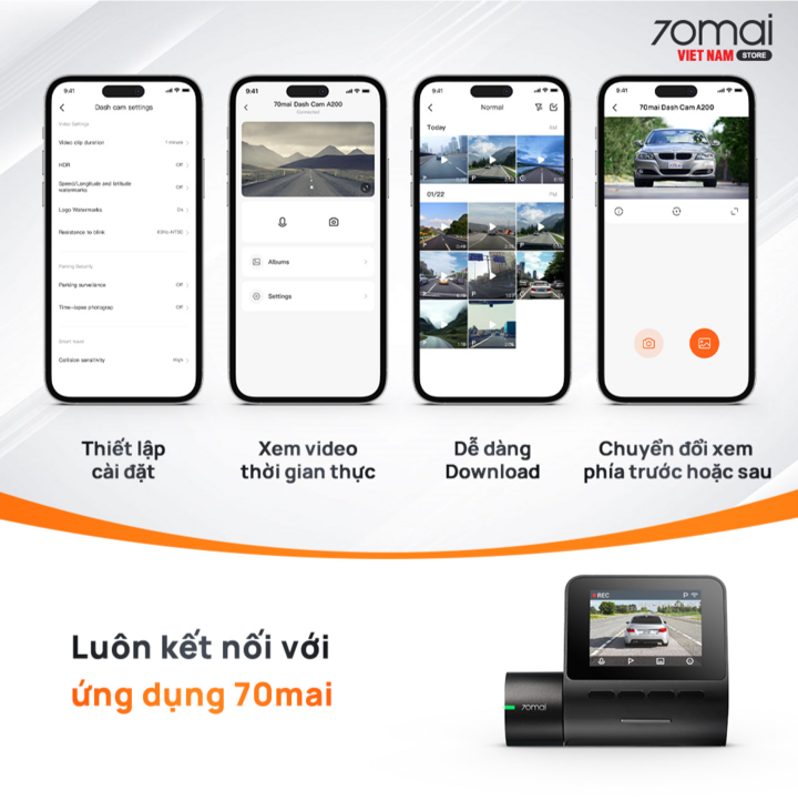 Camera hành trình 70mai A200 ghi hình trước sau vượt trội - 5