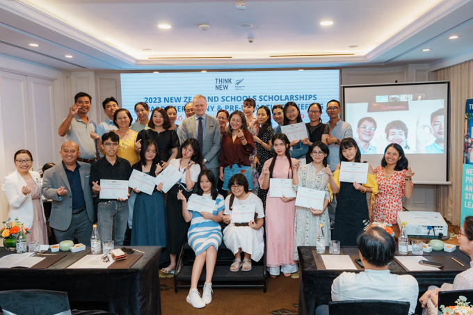 Candidates receiving New Zealand government scholarships for high school in 2023. Photo: ENZ