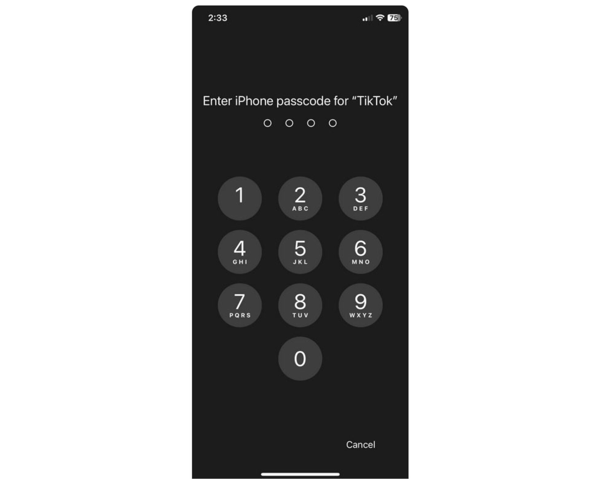 TikTok yêu cầu nhập mã mở khoá iPhone để tiếp tục phiên sử dụng