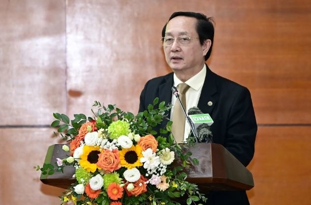 Bộ trưởng Bộ Khoa học và Công nghệ Huỳnh Thành Đạt tham luận tại Hội nghị. Ảnh: VA