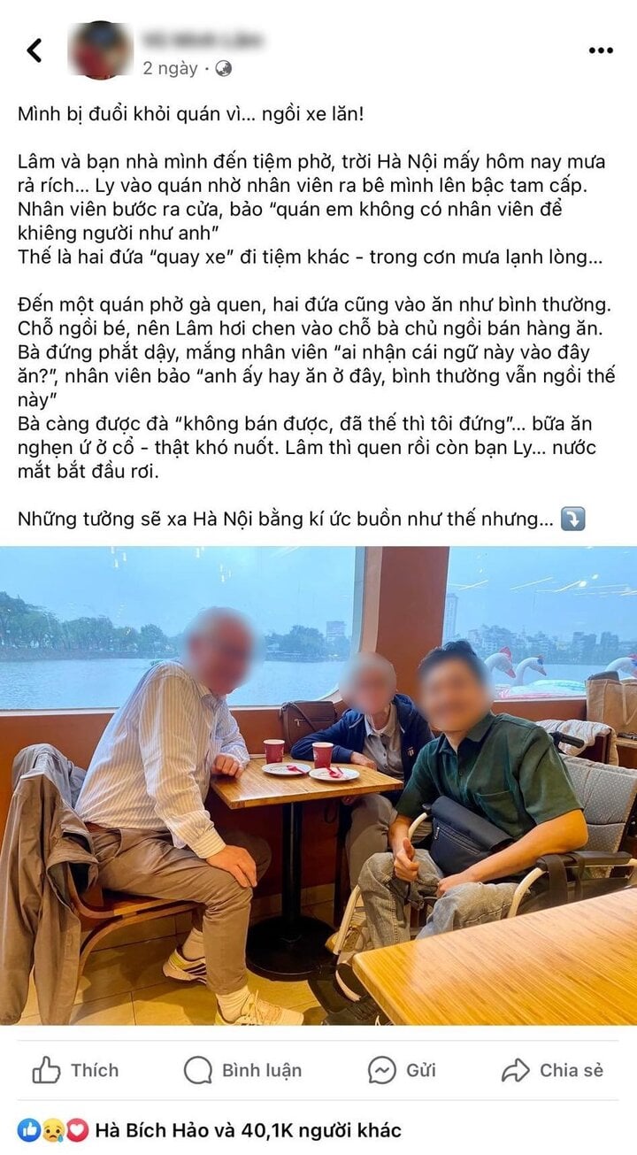 Bài đăng của V.M.L. gây tranh cãi trên mạng. (Ảnh chụp màn hình).