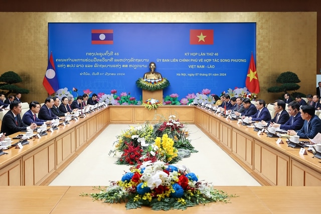 Thủ tướng Phạm Minh Chính và Thủ tướng Lào đồng chủ trì kỳ họp lần thứ 46 Ủy ban liên Chính phủ về hợp tác song phương- Ảnh 2.