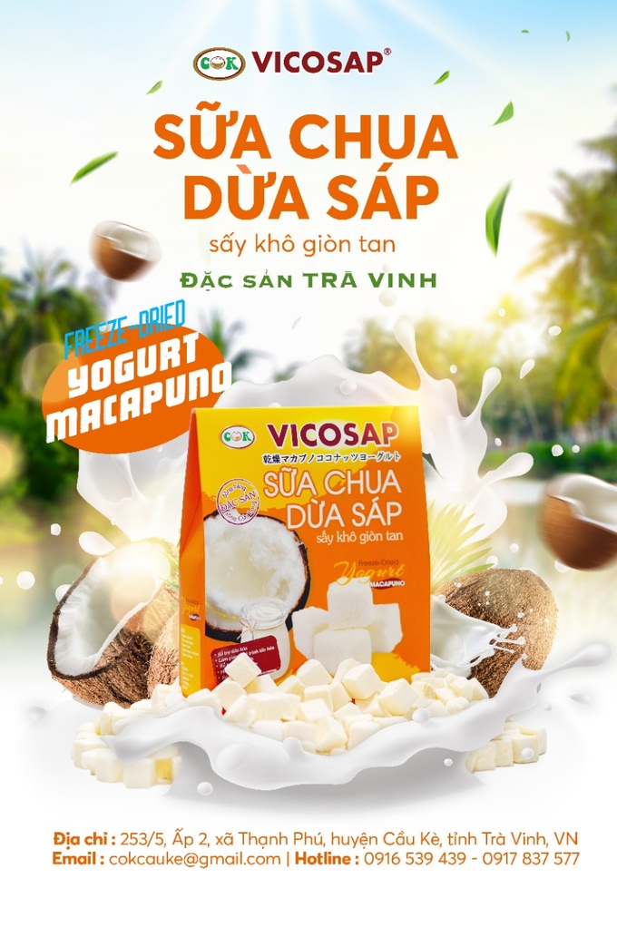 sua-chua-dua-sap-say-gion-tan-123343_398.jpg Sữa chua dừa sáp là sản phẩm độc đáo và duy nhất trên thị trường. Ảnh: Minh Đảm.