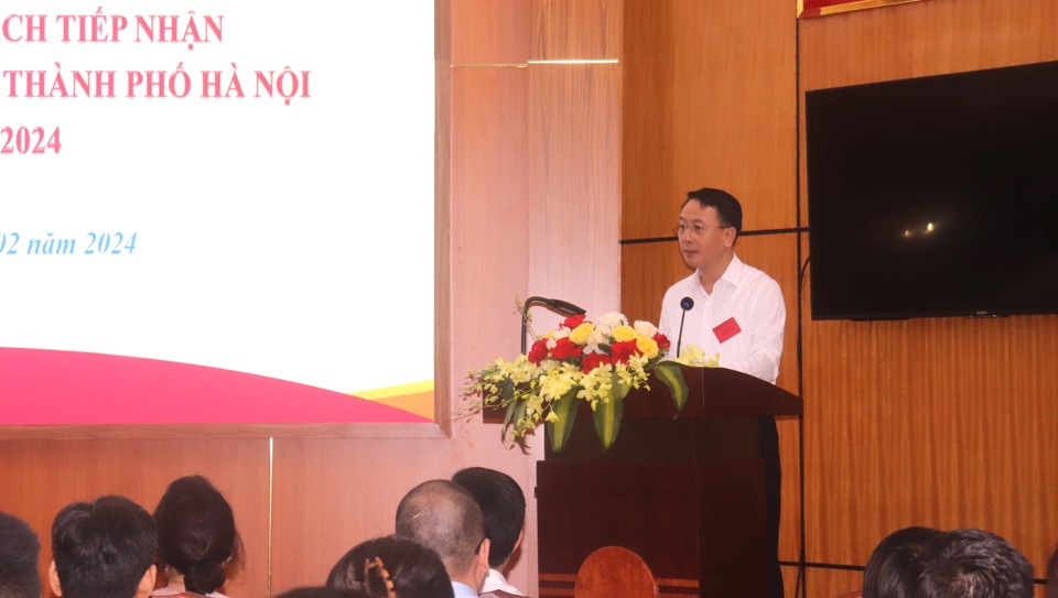Gi&aacute;m đốc Sở Nội vụ H&agrave; Nội ph&aacute;t biểu tại Lễ khai mạc