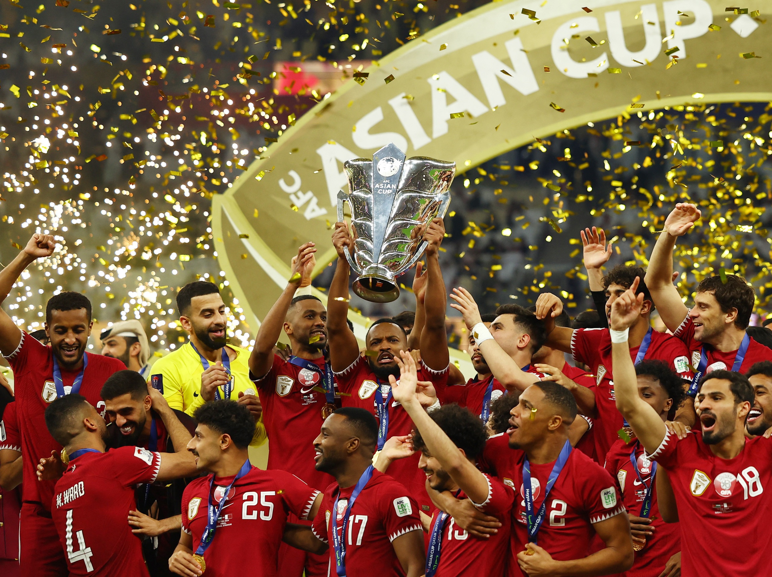 AFC chúc mừng, truyền thông châu Á bất ngờ với chức vô địch của đội tuyển Qatar- Ảnh 1.