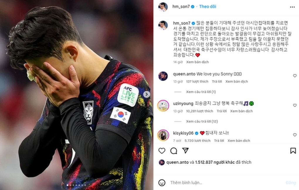 Son Heung Min dằn vặt, đau khổ khi Hàn Quốc không thể vô địch Asian Cup - 1 Son Heung Min dằn vặt, đau khổ khi Hàn Quốc không thể vô địch Asian Cup - 1
