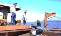 Cảnh sát biển bắt giữ tàu vận chuyển 180 mét khối cát không rõ nguồn gốc 