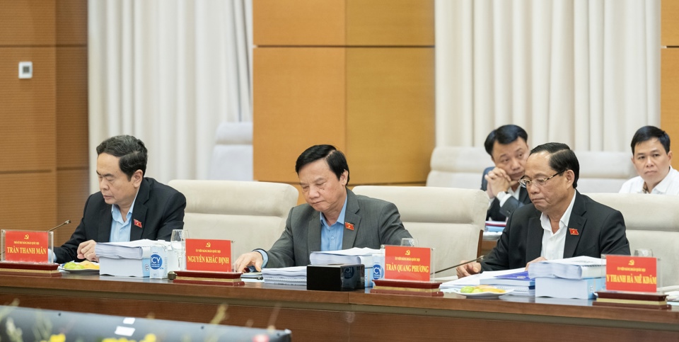 Các Phó Chủ tịch Quốc hội tham dự buổi làm việc. Ảnh: Quochoi.vn