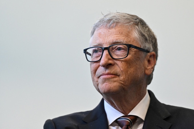 Tỷ phú Bill Gates tại London, Anh, hôm 15/2. Ảnh: Reuters