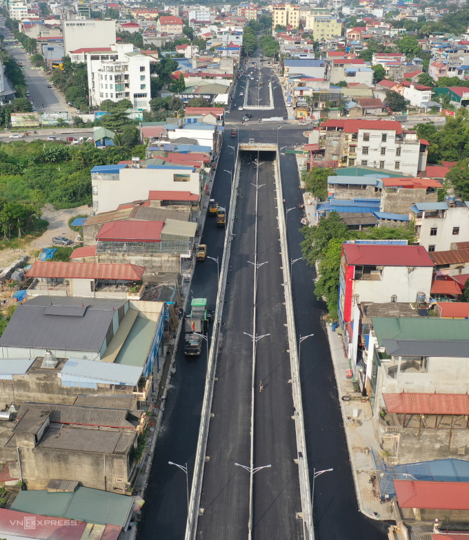 Hầm chui ở Thái Nguyên, hầm chui đầu tiên ở tỉnh miền núi phía Bắc có vốn đầu tư hơn 200 tỷ đồng. Ảnh: Ngọc Thành