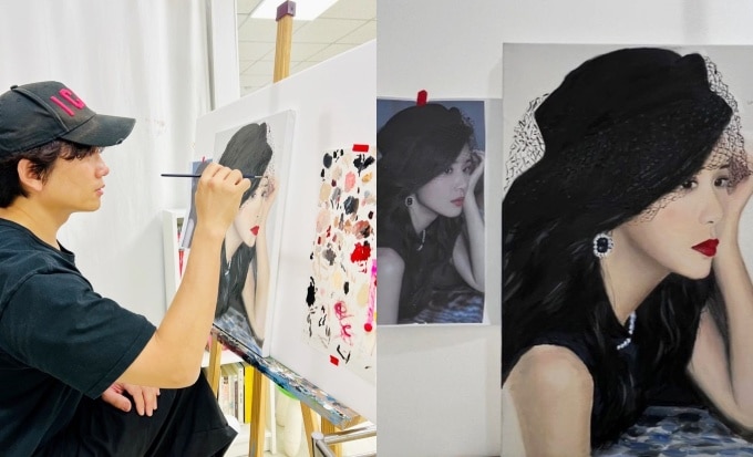 Bức họa đầu tay của Ji Sung. Ảnh: Instagram Justin_jisung