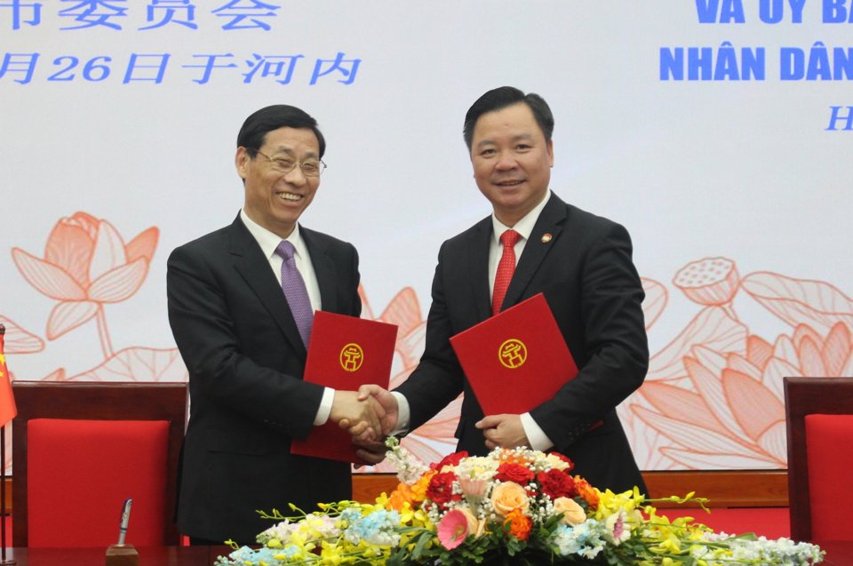 Ủy ban Mặt trận Tổ quốc Việt Nam TP Hà Nội và Ủy ban Hội nghị hiệp thương chính trị Nhân dân Trung Quốc TP Thượng Hải ký kết gia hạn Bản ghi nhớ hợp tác giai đoạn 2024-2029 