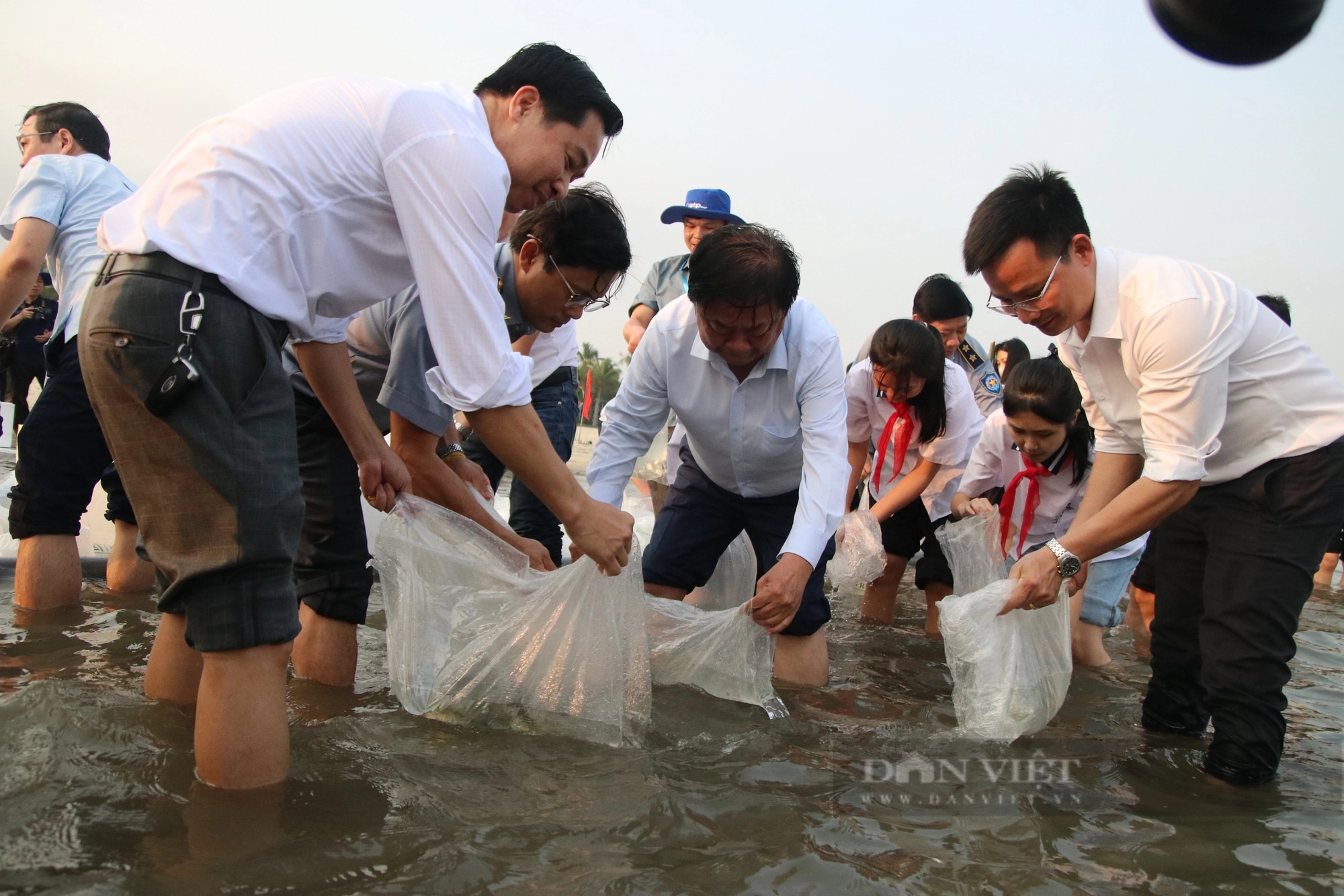 Bộ trưởng Lê Minh Hoan, Bí thư Tỉnh ủy Quảng Ninh Nguyễn Xuân Ký cùng 100 đại biểu thả 5 triệu con giống về biển- Ảnh 11.