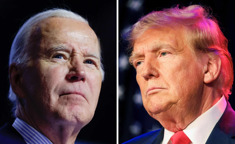 Tổng thống Mỹ Joe Biden đang có ngân sách nhiều gấp 3 lần ngân sách tranh cử của cựu Tổng thống Donald Trump, tuy nhiên, ông Donald Trump dẫn trước ông Joe Biden 5% điểm. Ảnh: CNBC