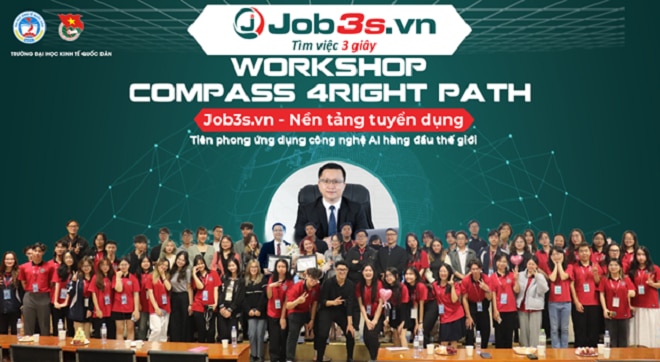 CEO Tony Vũ của Job3s.vn chính thức làm diễn giả chính tại sự kiện Compass 4right path của trường Đại học Kinh tế Quốc Dân diễn ra vào ngày 13/3/2024 vừa qua.