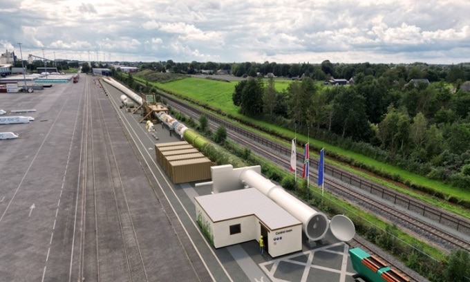 Đường hầm chạy thử nghiệm công nghệ tàu Hyperloop ở Hà Lan. Ảnh: AFP
