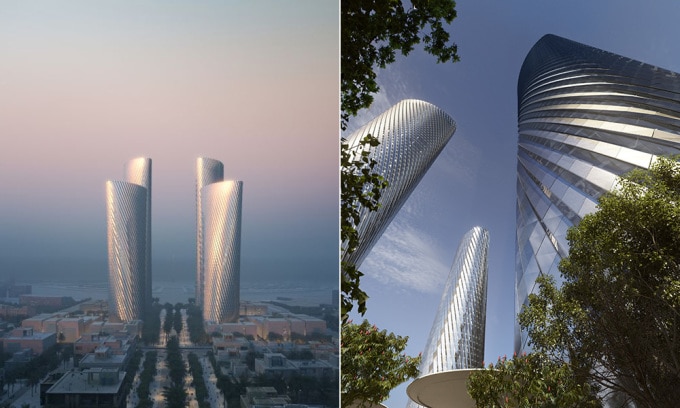 Thiết kế cụm tháp Lusail tại Qatar. Ảnh: Tomorrow AB/Foster + Partners