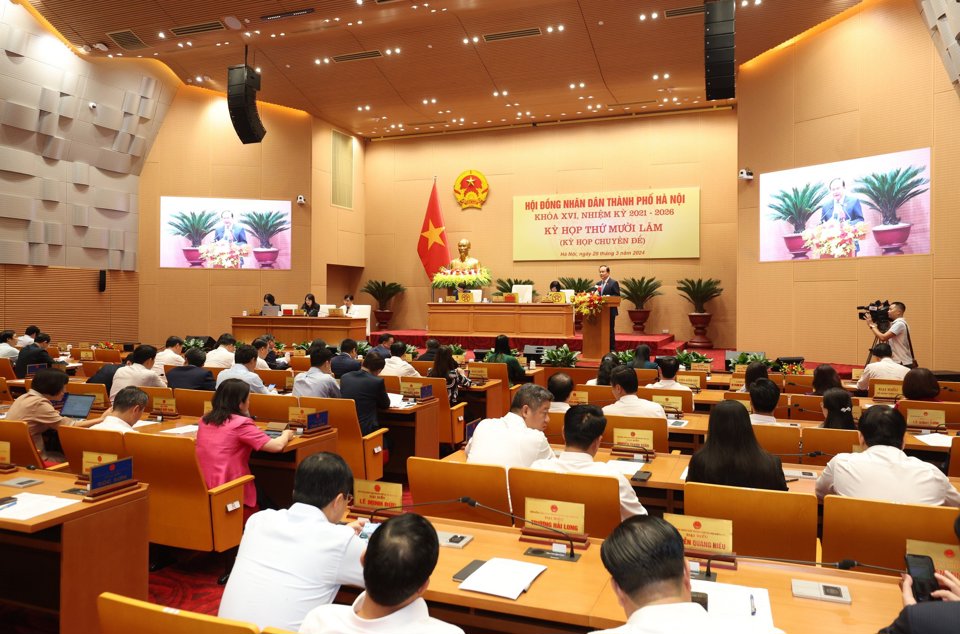 Quang cảnh Kỳ họp thứ 15 HĐND TP Hà Nội