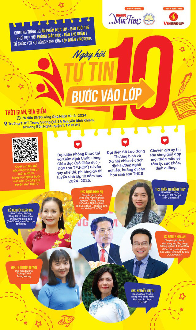 Ban tư vấn ngày hội Tự tin bước vào lớp 10 - Ảnh: MỰC TÍM