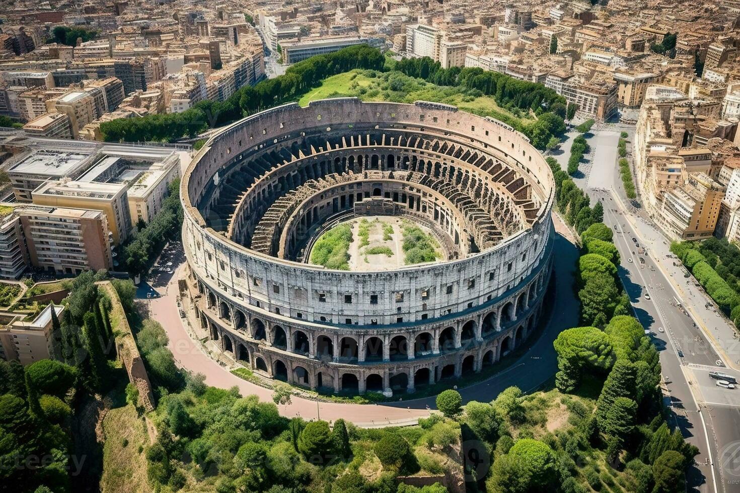 Đấu trường La Mã là một trong bảy kỳ quan thế giới mới và là địa điểm nhất định phải đến khi ghé thăm Rome - VECTEEZY