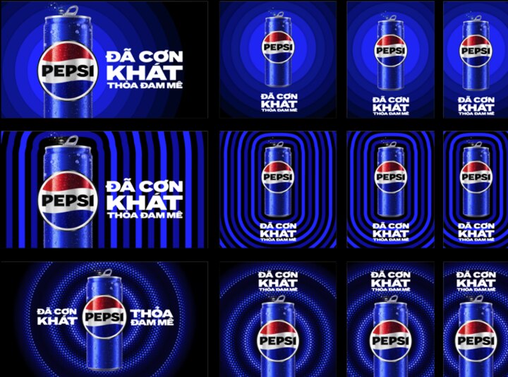 Hình ảnh bộ nhận diện thương hiệu mới của Pepsi tại Việt Nam.