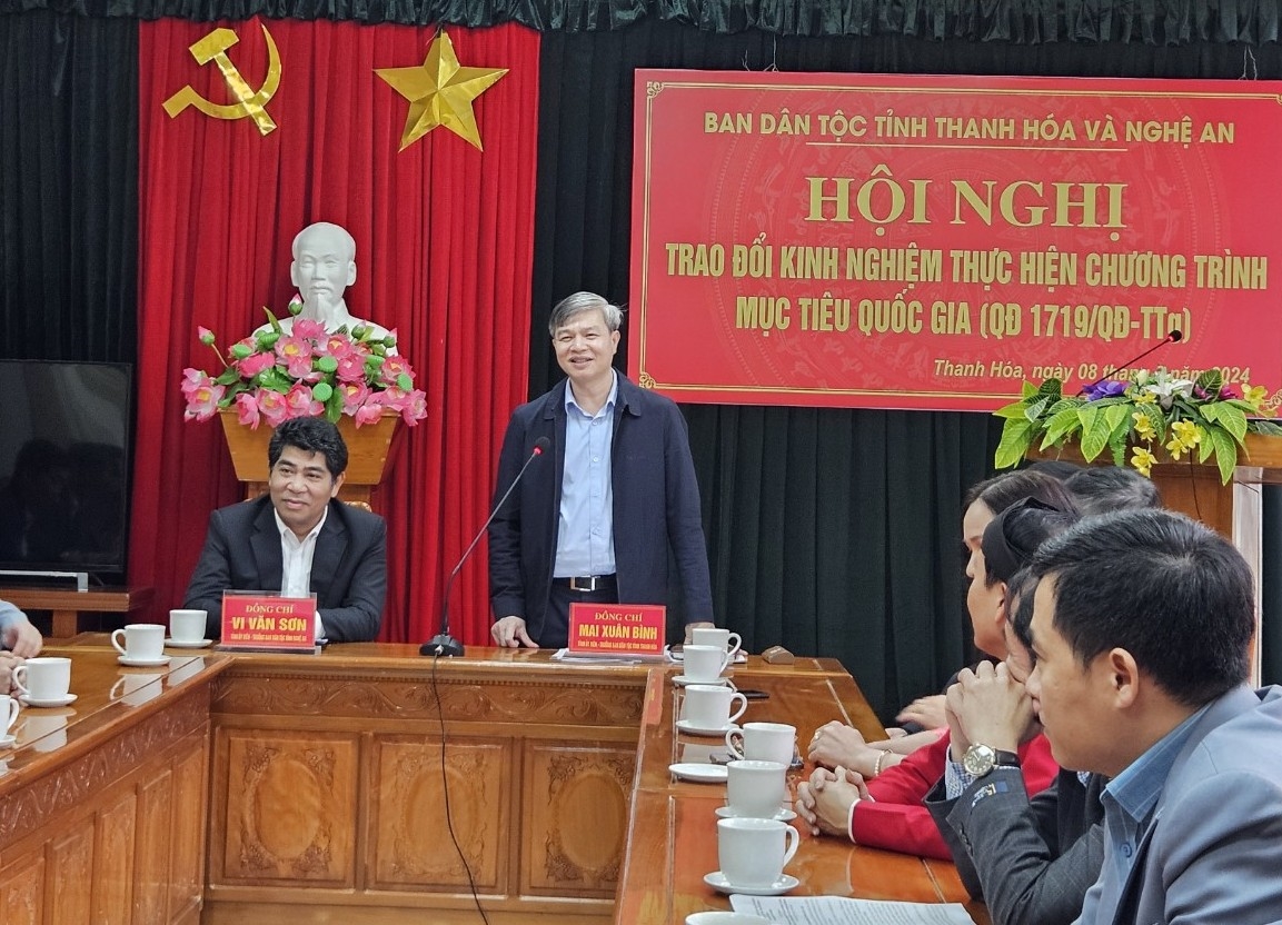 Trưởng Ban Dân tộc tỉnh Thanh Hóa Mai Xuân Bình phát biểu tại buồi làm việc Trưởng Ban Dân tộc tỉnh Thanh Hóa Mai Xuân Bình phát biểu tại buổi làm việc