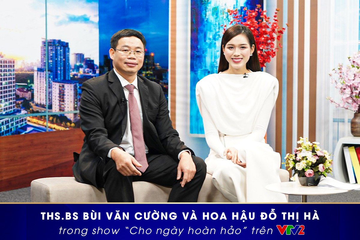ThS.BS Bùi Văn Cường và hoa hậu Đỗ Thị Hà chia sẻ kinh nghiệm làm đẹp trên VTV2- Ảnh 1. ThS.BS Bùi Văn Cường và hoa hậu Đỗ Thị Hà chia sẻ kinh nghiệm làm đẹp trên VTV2- Ảnh 1.