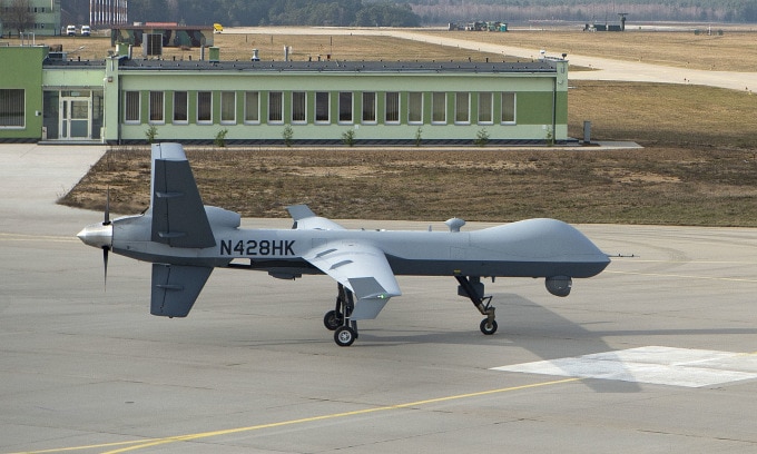 Máy bay MQ-9 Mỹ triển khai ở căn cứ Miroslawiec hồi năm 2019. Ảnh: USAF