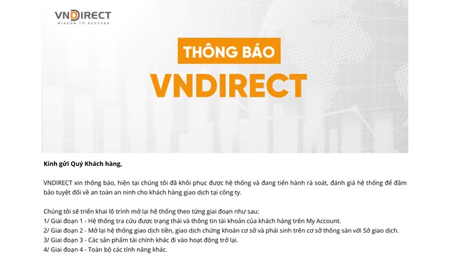 VNDIRECT đang dự thảo chính sách bù đắp cho khách hàng