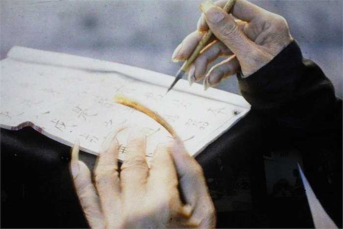 Bức ảnh 'Móng tay của nhà nho' thể hiện rõ quan niệm thời xưa rằng người có chữ không được làm công việc chân tay.  