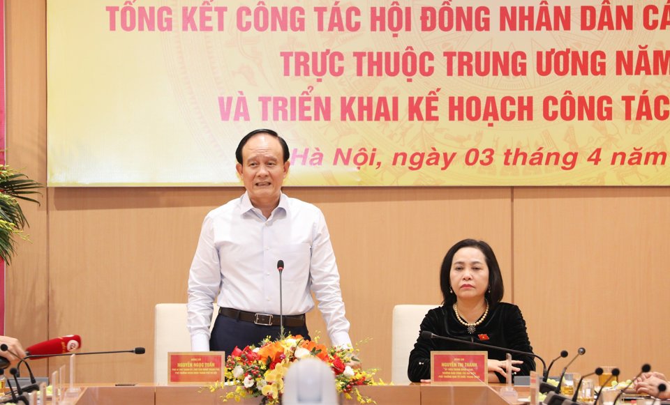 Chủ tịch HĐND TP Hà Nội Nguyễn Ngọc Tuấn kết luận hội nghị