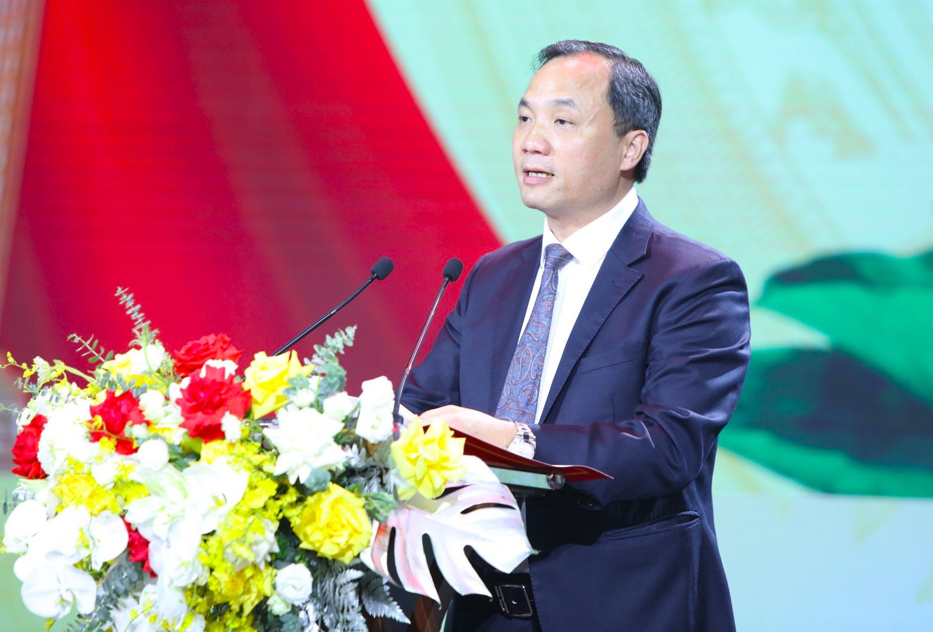 Bí thư Tỉnh ủy Hà Tĩnh phát biểu tại lễ kỷ niệm - Ảnh: H.A.