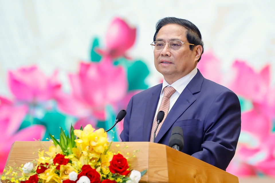 Thủ tướng phát biểu tại cuộc gặp mặt - Ảnh: VGP/Nhật Bắc