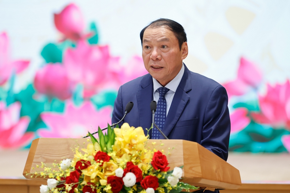Bộ trưởng Bộ Văn hóa, Thể thao và Du lịch Nguyễn Văn Hùng phát biểu - Ảnh: VGP/Nhật Bắc