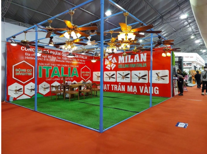 Gian hàng của Quạt trần Italia tại triển lãm Vietbuild 2024.