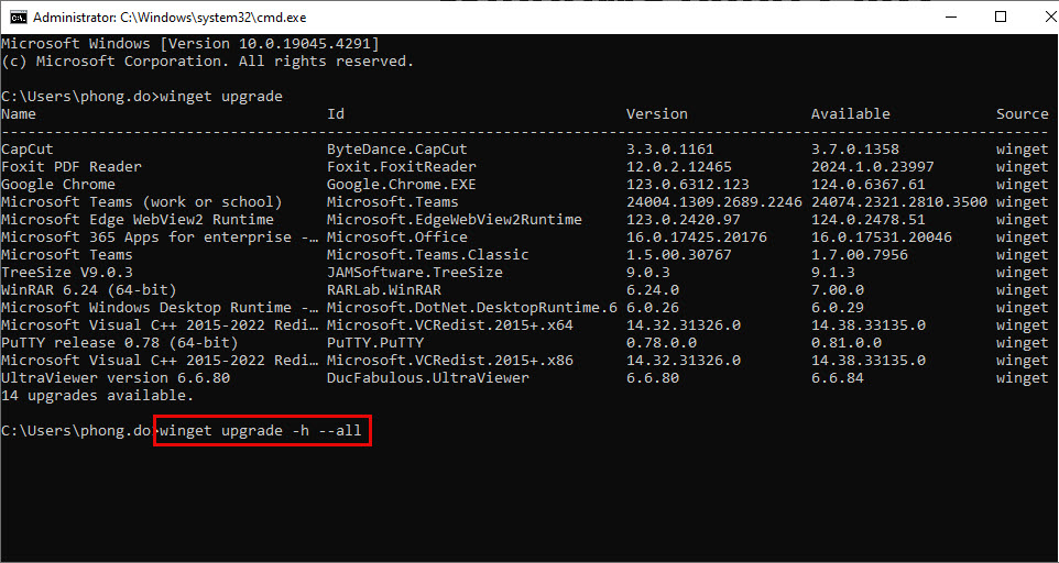 Mẹo cập nhật toàn bộ ứng dụng trên máy tính Windows bằng CMD- Ảnh 2.
