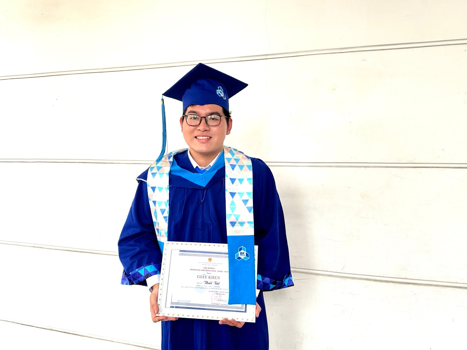 Thái Tài đã học vượt để tốt nghiệp chỉ trong 3,5 năm với kết quả GPA 9,38 đạt xếp loại xuất sắc