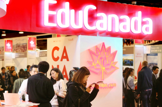 Một hội chợ tư vấn du học Canada ở Bắc Kinh, Trung Quốc, năm 2017. Ảnh: AFP