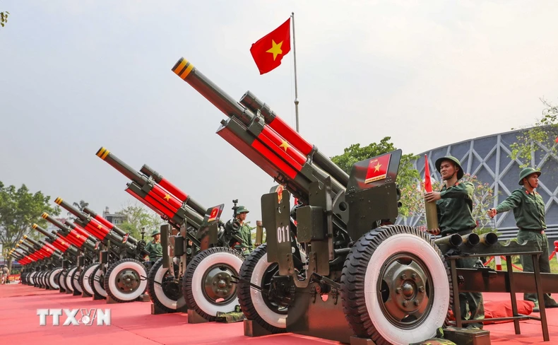 [Ảnh] Cận cảnh dàn pháo chuẩn bị cho lễ kỷ niệm 70 năm Chiến thắng Điện Biên Phủ ảnh 1