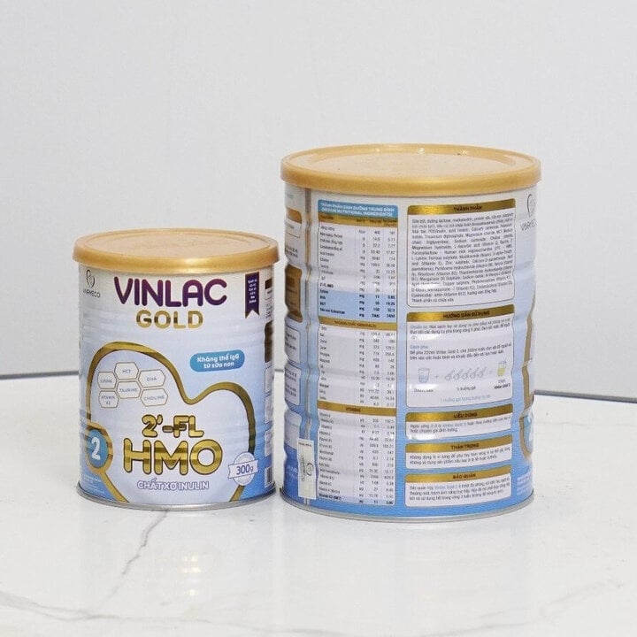 Bảng thành phần nhiều dưỡng chất quý của Vinlac Gold.