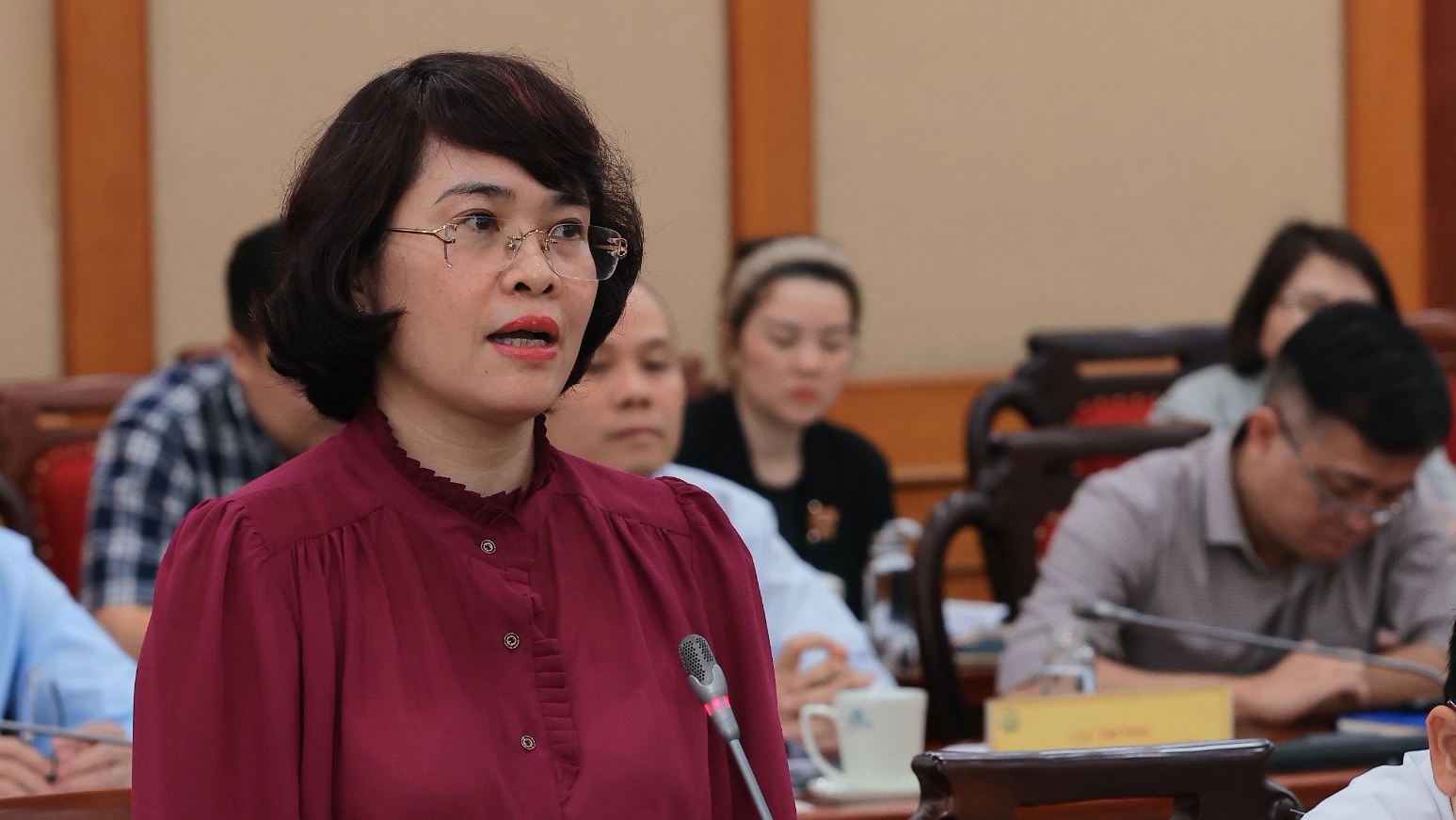 Chấp nhận rủi ro trong nghiên cứu để khuyến khích nhà khoa học theo đuổi đam mê- Ảnh 1. Bà Nguyễn Thị Ngọc Diệp, Vụ trưởng Vụ Pháp chế (Bộ KH-CN), trả lời tại cuộc họp báo