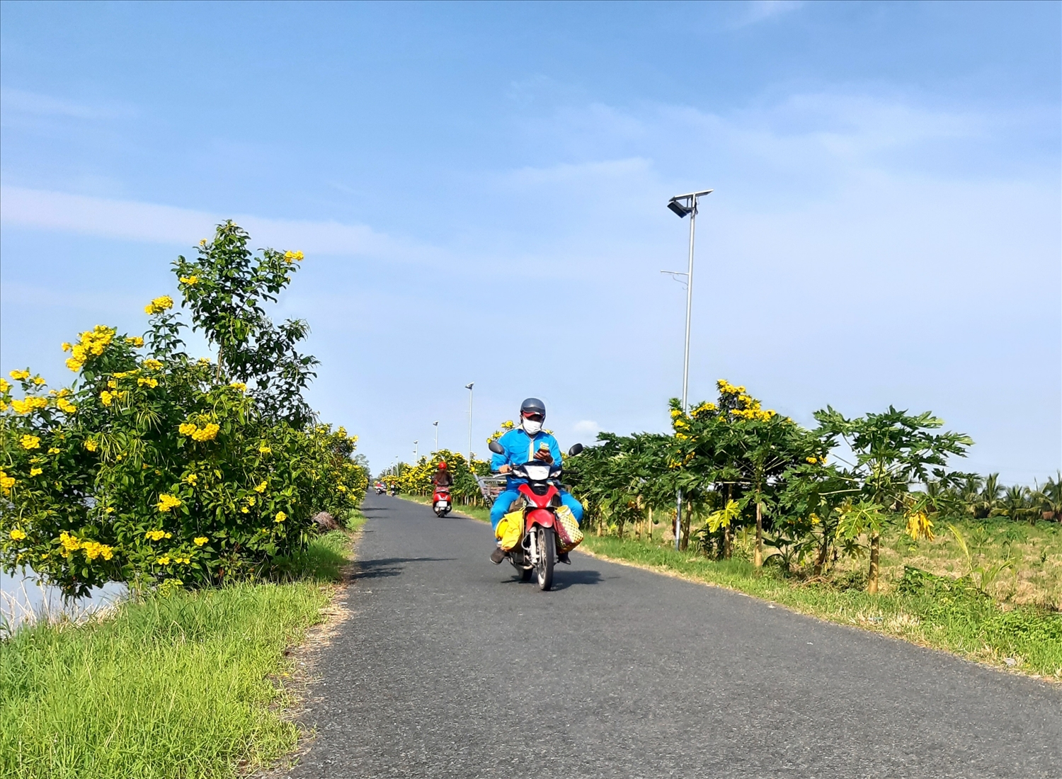 Đường giao thông nông thôn ở xã Phú Mỹ được xây dựng khang trang, sạch đẹp, với mô hình “Thắp sáng đường quê” cùng hệ thống đèn năng lượng mặt trời góp phần diện mạo phum sóc Phú Mỹ khởi sắc. Đường giao thông nông thôn ở xã Phú Mỹ được xây dựng khang trang, sạch đẹp, với mô hình “Thắp sáng đường quê” cùng hệ thống đèn năng lượng mặt trời góp phần diện mạo phum sóc Phú Mỹ khởi sắc.