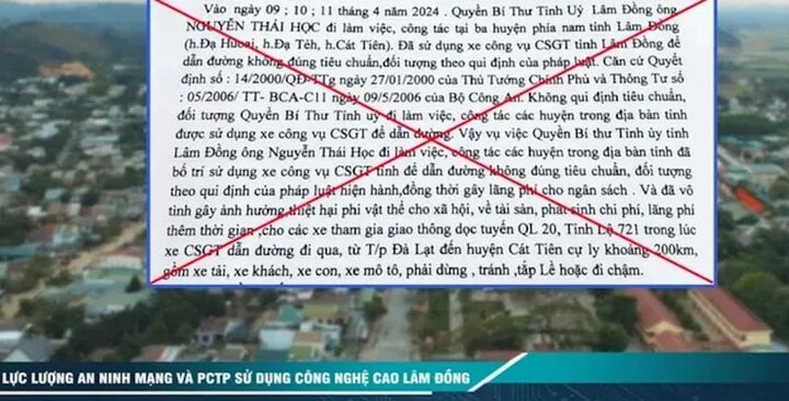 Công an tỉnh Lâm Đồng khẳng định, không có chuyện đơn vị sử dụng xe CSGT dẫn đường cho đoàn công tác của Quyền Bí thư Tỉnh ủy về làm việc ở 3 huyện phía Nam. (Ảnh: CA)