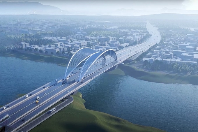 Perspectiva del puente Co 3 de Mayo. Foto: proporcionada por Ba Ria, la junta de gestión de proyectos de transporte especializada de la provincia de Vung Tau.