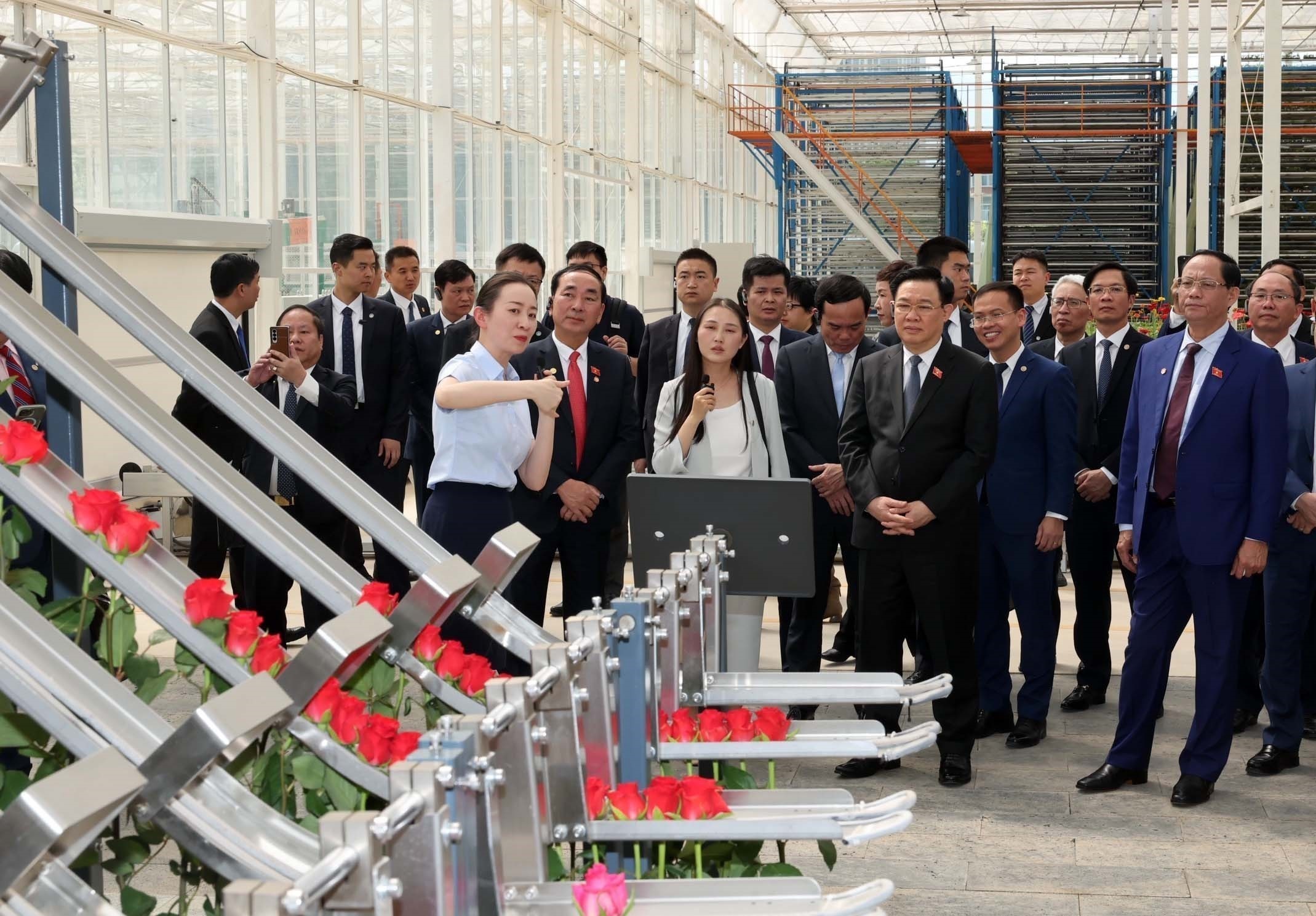 Chủ tịch Quốc hội Vương Đình Huệ thăm một số mô hình kinh tế tiêu biểu của tỉnh Vân Nam, Trung Quốc