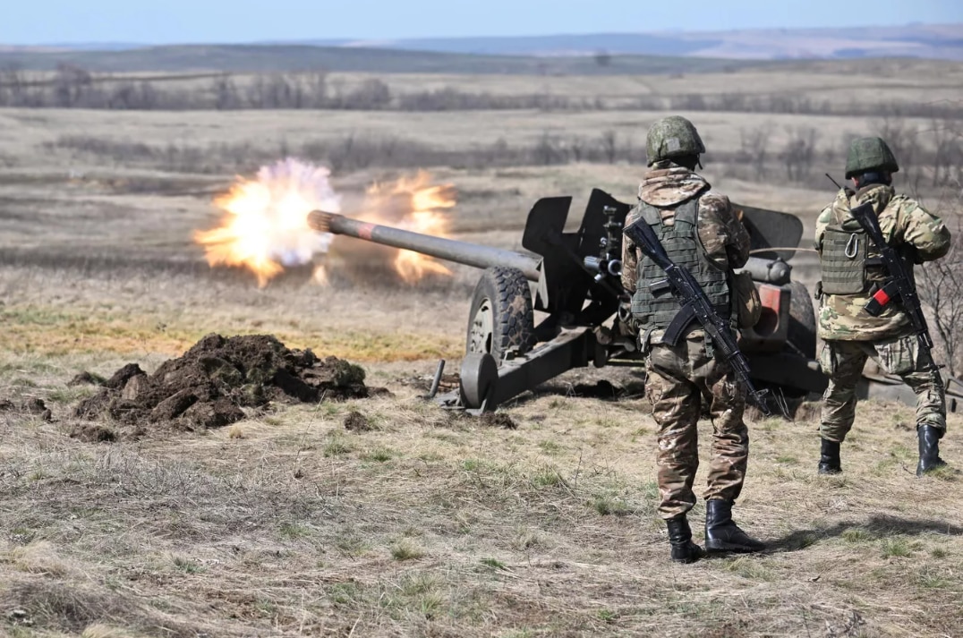 Artillería rusa en Ucrania