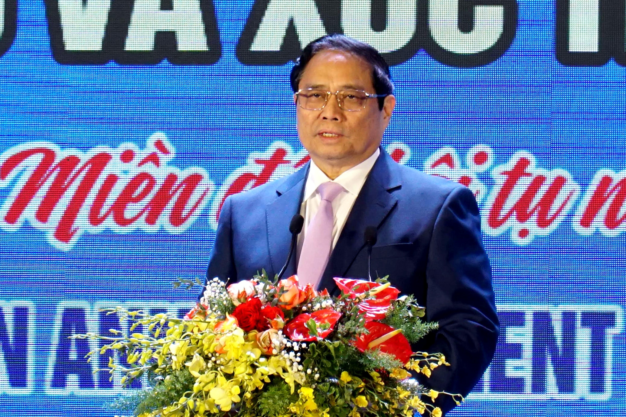 Thủ tướng Phạm Minh Chính phát biểu chỉ đạo tại hội nghị công bố quy hoạch tỉnh Ninh Thuận thời kỳ 2021-2030, tầm nhìn đến năm 2050 và xúc tiến đầu tư do UBND tỉnh Ninh Thuận tổ chức