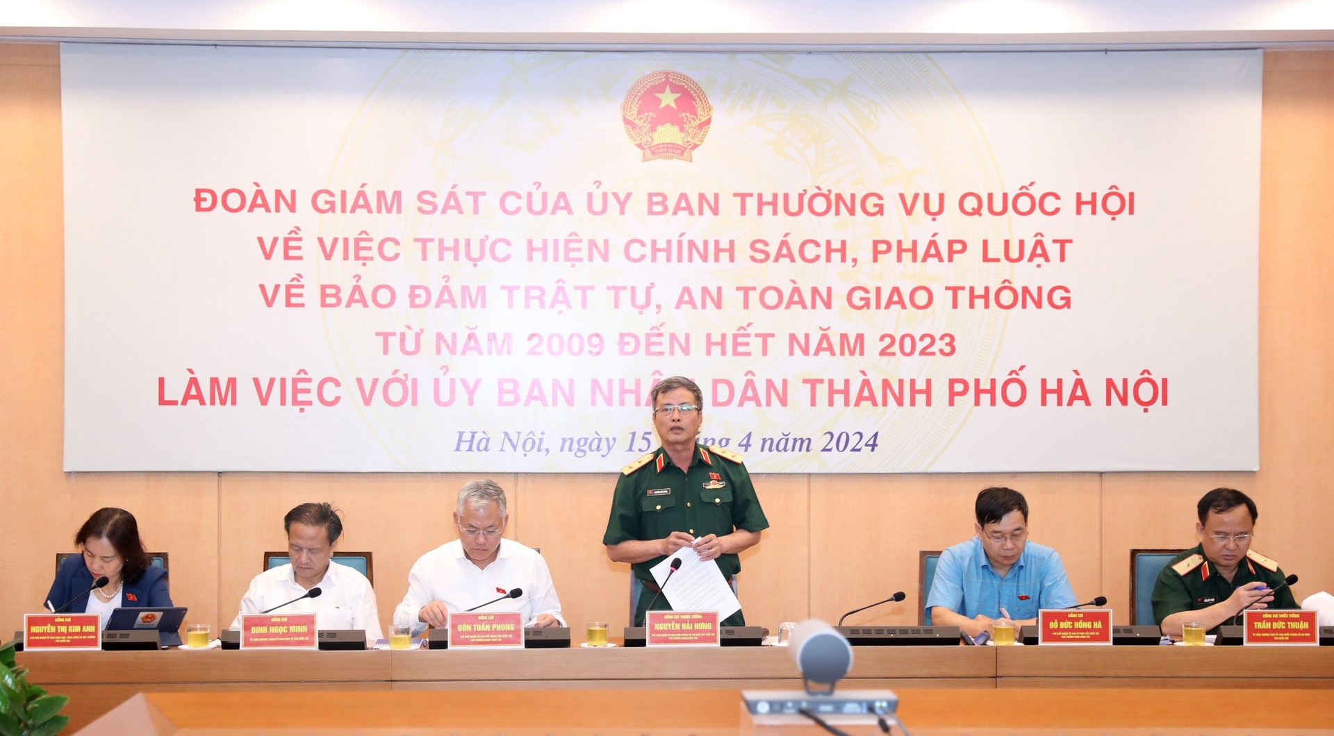 Phó chủ nhiệm Ủy ban Quốc phòng và An ninh của Quốc hội Nguyễn Hải Hưng chủ trì buổi làm việc