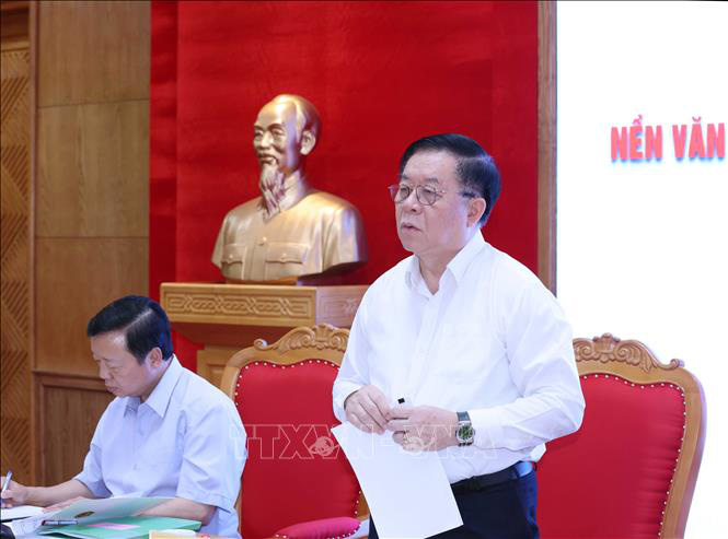 Sẽ tổng kết 50 năm văn học, nghệ thuật Việt Nam từ khi đất nước thống nhất- Ảnh 1. Ông Nguyễn Trọng Nghĩa, bí thư Trung ương Đảng, trưởng Ban Tuyên giáo Trung ương - chủ trì cuộc họp - Ảnh: TTXVN