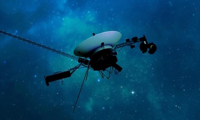 Mô phỏng tàu Voyager 1 di chuyển trong không gian liên sao. Ảnh: NASA